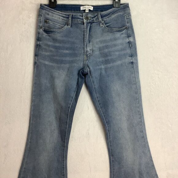 K & K Kendall & Kylie jeans 7/8 Flare lightweight stretch blue - Picture 2 of 11